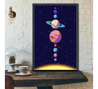 SHUYINGHENGXIE Cartel del universo galáctico del sistema solar planetario y lienzo grabado pintura arte de la pared imagen del dormitorio decoración del hogar sin marco-C_50x70cm