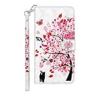 SHUYIT Funda para Huawei P Smart 2021, 3D PU Cuero Carcasa Flip Case Cover con Cierre Magnético Función de Soporte, Antigolpes Billetera Caja Carcasa para Huawei P Smart 2021, Gato y árbol