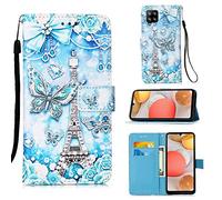 SHUYIT Funda para Samsung Galaxy A42 5G, PU Cuero Carcasa con Flip Case Cover Cierre Magnético Función de Soporte, Antigolpes Billetera Caja Carcasa para Samsung Galaxy A42 5G, Torre mariposa