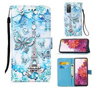 SHUYIT Funda para Samsung Galaxy S20 FE / S20 Lite / S20 Fan Edition, PU Cuero Carcasa con Flip Case Cover Cierre Magnético Función de Soporte, Antigolpes Billetera Caja Carcasa, Torre mariposa