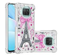 SHUYIT Funda para Xiaomi Mi 10 Lite, Líquido TPU Silicona Glitter Carcasa Dinámico Brillante Arena movediza Caso Caja Bumper Protección Cover Case para Xiaomi Mi 10 Lite, Torre