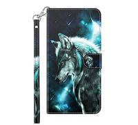 SHUYIT Funda para Xiaomi Mi 10T Lite, 3D PU Cuero Carcasa Flip Case Cover con Cierre Magnético Función de Soporte, Antigolpes Billetera Caja Carcasa para Xiaomi Mi 10T Lite, Lobo
