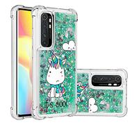 SHUYIT Funda para Xiaomi Mi Note 10 Lite, Líquido TPU Silicona Glitter Carcasa Dinámico Brillante Arena movediza Caso Caja Bumper Protección Cover Case para Xiaomi Mi Note 10 Lite, unicornio