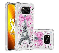 SHUYIT Funda para Xiaomi Poco X3 NFC, Líquido TPU Silicona Glitter Carcasa Dinámico Brillante Arena movediza Caso Caja Bumper Protección Cover Case para Xiaomi Poco X3 NFC, Torre
