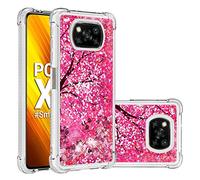 SHUYIT Funda para Xiaomi Poco X3 NFC, Líquido TPU Silicona Glitter Carcasa Dinámico Brillante Arena movediza Caso Caja Bumper Protección Cover Case para Xiaomi Poco X3 NFC, Árbol