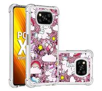 SHUYIT Funda para Xiaomi Poco X3 NFC, Líquido TPU Silicona Glitter Carcasa Dinámico Brillante Arena movediza Caso Caja Bumper Protección Cover Case para Xiaomi Poco X3 NFC, Unicornio Nube
