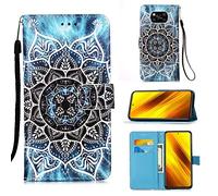 SHUYIT Funda para Xiaomi Poco X3 NFC, PU Cuero Carcasa con Flip Case Cover Cierre Magnético Función de Soporte, Antigolpes Billetera Caja Carcasa para Xiaomi Poco X3 NFC, Mandala
