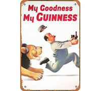 shvieiart College Metal Posters Guinness My Goodness Lion Beer Logo Cartel de metal de hojalata de 8 x 12 pulgadas