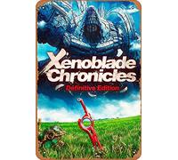 Shvieiart Xenoblade Chronicles Definitive Edition - Póster retro de estaño para calle, garaje, familia, cafetería, bar, gente, cueva, granja, pared, baño, decoración, manualidades, metal, 8 x 12