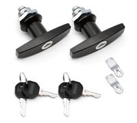 Shwdsy 2 Piezas Cerradura con Manija en T, Cerradura de Toldo Trasero, Caja de Herramientas Cerraduras de Puerta con Llave, Cerraduras del Armario Negro, para Gabinetes, Cajones, Autocaravanas