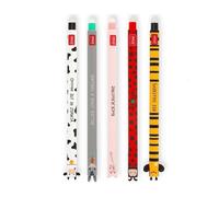 Shwdsy 6 Piezas Bolígrafo Borrable de gel 0,7 mm, Motivos de Animales Boli | Boli Borrable con Tinta Negra y Diseños de Animales, Bolígrafo Divertido para Escuela, Oficina y Hogar