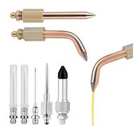 Shwdsy 7 Piezas Engrasadores, Acero al Carbono Boquillas de Engrase, Punta de Goma Conjunto de Engrasador, Amarillo y Plata, para Pistola de Engrasar Manual