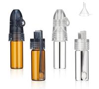 Shwdsy Botes Especias, 4 Piezas Botes para Especias, Vidrio Spices Container, Marrón y Blanco, con Un Pequeño Embudo, para Acampar y Viajar