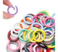 Shwdsy Pack de 50 Mosquetones Redondos de Colores, Mosquetones para Bolsos, Mini Mosquetón Redondo de Metal con Muelle, para Llaves, Bolsos y Proyectos DIY