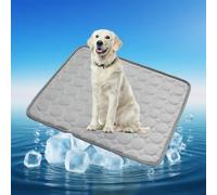 Shwdsy Tejido de Seda Helada Cama Perro Verano, Talla S para Exteriores Manta Refrescante para Perros, 50 × 40 cm Colchoneta Perro, Color Gris, Buena Ventilación, Apto para Perros y Gatos