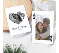 SHWorkshop Juego de cartas personalizado: libro de invitados de boda, con tu foto en ambos lados para fiestas, bodas y más, recuerdos de boda