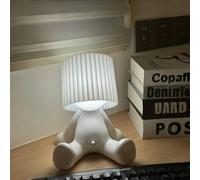 Shy Boy - Lámpara de mesa LED creativa para niños, decoración del hogar, regalo novedoso para dormitorio, Navidad y día de San Valentín (blanco)