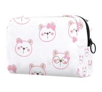 Shy Bubbies in Pink Bow - Bolsa de cosméticos para mujer, neceser de viaje, bolsa organizadora de maquillaje grande con cremallera, multicolor, 18.5x7.5x13cm/7.3x3x5.1in, Neceser