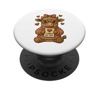 Shy Cow Valentine I Moo-SS You Crochet Love Día de San Valentín PopSockets PopGrip Adhesivo