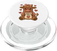 Shy Cow Valentine I Moo-SS You Crochet Love Día de San Valentín PopSockets PopGrip para MagSafe