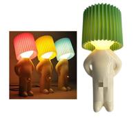 Shy Man Lamp, Cute Boy Night Light, Naughty Boy Creative Desk Lamp, A Little Desk Shy Man Lamp, Creative Night Light LED Plug-in Table Lamp For Bedroom, Bathroom, Toilet (Color : Green)