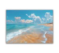 SHYAMIC Cuadros Decoracion Salon, Hermoso océano Modernos Paisaje marino costero Playa de arena Lienzo decorativo Pintura Imagen Comedor Decoracion pared - 30x40cm Sin marco