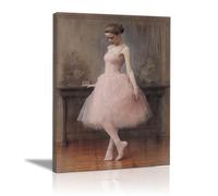 SHYAMIC Rosa Grande Cuadros Decoracion Salon, Bailarina Retro Chica Lienzos Pintura Cuadros Salón Dormitorio Comedor Oficina decorativos -50x70cm Enmarcado