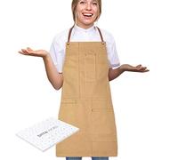 ShyaWorld Delantal Mandil Cocina Trabajo para hombre y mujer con bolsillos delante con cuello ajustable Talla Única Carpintería Barbacoa Hostelería (Marrón Premium)