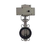 SHYEGUMUZA Válvula de compuerta Tipo oblea eléctrica de Acero Inoxidable 304 Tipo con./desc. DN50