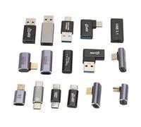 SHYEKYO Kit de Adaptador USB, Compacto Portátil USB 3.0 3.1 Tipo C 16 Piezas Convertidores USB para Periféricos