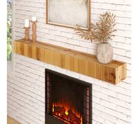 SHYFOY Estantería de pared para CD, DVD, estantería flotante, estantería flotante, madera estriada, flotante rústica, de pino, acabado encerado art deco, 20 x 150 x 15 cm, natural