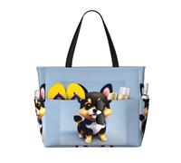 ShyHhts Card Love Fancy Puppy Bolsa de viaje de playa de gran capacidad, bolso de mujer es impermeable y resistente a la arena, adecuado para viajes, vacaciones en la playa, etc.