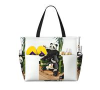 ShyHhts Pandas Of Father And Son - Bolsa de viaje de playa de gran capacidad, para mujer es impermeable y resistente a la arena, adecuada para viajes, vacaciones en la playa, etc.