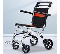 ShyHhts Silla de ruedas manual para personas mayores, silla ligera aleación aluminio, plegable adultos, fracturas al aire libre, lesionadas, carro mano embarque,E