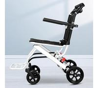 ShyHhts Silla de ruedas manual para personas mayores, silla ligera aleación aluminio, plegable adultos, fracturas al aire libre, lesionadas, carro mano embarque,D