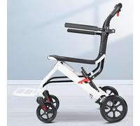 ShyHhts Silla de ruedas manual para personas mayores, silla ligera aleación aluminio, plegable adultos, fracturas al aire libre, lesionadas, carro mano embarque,B