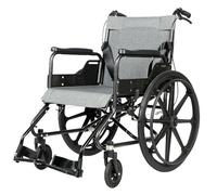 ShyHhts Silla de ruedas portátil plegable de aleación de aluminio para ancianos y discapacitados, silla de ruedas manual de acero al carbono para adultos,Gris