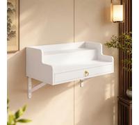 SHYJSGHZ Altar Budista de Pared de 2 Niveles con Cajón y Soportes de Metal, Mesa Altar para Mueble de Salón y Meditación(White,30CM/11.8IN)