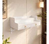 SHYJSGHZ Altar Budista de Pared de 2 Niveles con Cajón y Soportes de Metal, Mesa Altar para Mueble de Salón y Meditación(White,60CM/23.6IN)