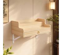 SHYJSGHZ Altar Budista de Pared de 2 Niveles con Cajón y Soportes de Metal, Mesa Altar para Mueble de Salón y Meditación(Wood,50CM/19.7IN)