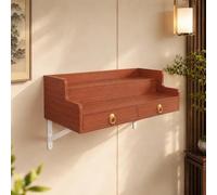 SHYJSGHZ Altar Budista de Pared de 2 Niveles con Cajón y Soportes de Metal, Mesa Altar para Mueble de Salón y Meditación(Teak,80CM/31.5IN)