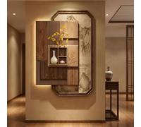 SHYJSGHZ Arte de pared LED 3D con control remoto, decoración mural de piedra arenisca en capas Zen moderna, panel de escultura de pared iluminado for sala de estar y pasillo(B,39.4x59.1in)