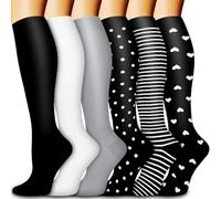 SHYL~JIER 6 Pares de Calcetines de Compresión para Mujeres y Hombres de 20 a 30 mmHg son los Mejores Deportivos Calcetines Para Correr, volar, viajar, Enfermeras