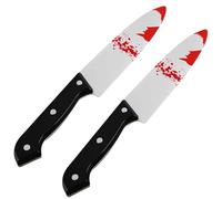 Shyllin 2 Piezas Cuchillo de Broma, Cuchillo de Halloween de Juguete de 30 cm, Cuchilloa Falso con Sangre, Cuchillos Sangriento de Halloween, Accesorio de Disfraz de Plástico de Terror