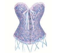 Shyllin Corse Corset Mujer, Corset Top Mujeres Fajas Bustier Corsé Overbust Gótico (FR/ES, Letras, S, Regular, Regular, Powder blue)
