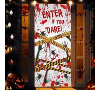 Shyllin Decoración de Puerta de Halloween, 180 × 90 cm, Escena del Crimen, Decoración de Halloween de Terror Aterrador, para Porche, Fiesta, Decoración de Pared