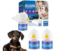 Shyllin Feromonas para Perros Relajantes, Calmante Perros, Tranquilizante para Perros Antiestrés, Reduce Estrés y Ansiedad,Ladridos, Miedos, Solo en casa, Ruidos, Adopción, 1 Difusor+2 Recambio 48ML
