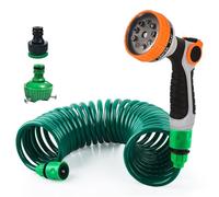 Shyllin Manguera Jardin Extensible, Manguera Jardin, Manguera Extensible 7.5M con Pistola Riego de 9 Funciones, Conectores de 1/2" 3/4" Garden Hose, para Lavado de Coche,Jardín Riego,Lavar la Mascota