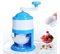 Shyllin Manual Picadora de hielo raspado,Trituradora de hielo manual Rotary,Slush Machine,Perfecto para batidos y hielo picado - Sin BPA (Azul)