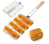 Shyllin Parrilla Barbacoa, Cesta de Parrilla Pescado Acero Inoxidable Portátil Plegable, Rejilla Barbacoa Accesorios, Cesta para Asar Maíz,Salchicha, Barbecue Grill, Barbacoa de Obra para bbq Camping